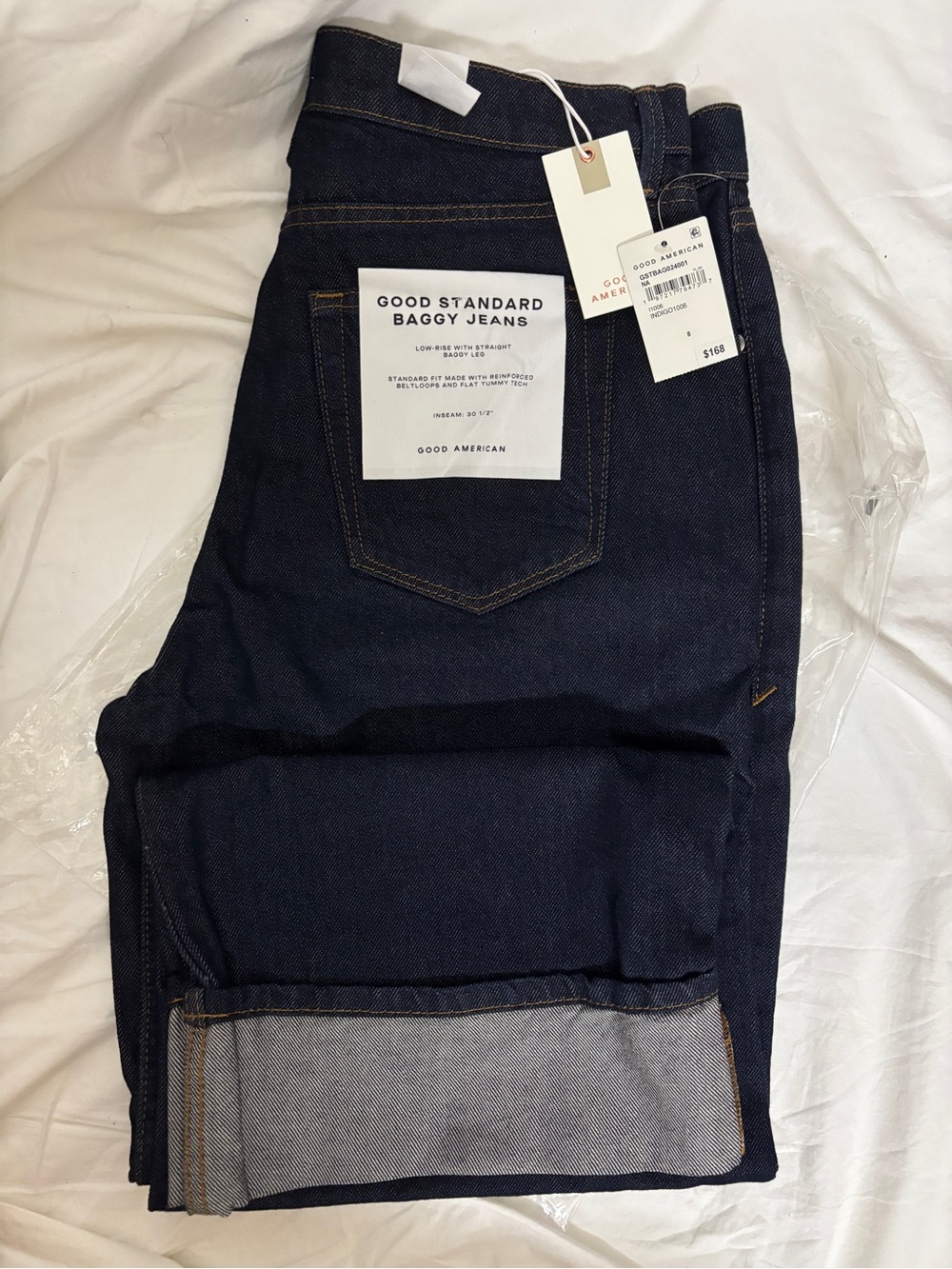 Good American Dark Indigo Relaxed Baggy Jeans